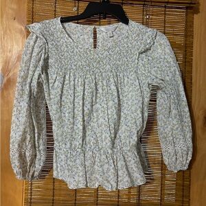Women's LC Lauren Conrad Smocked Yoke Peplum Top